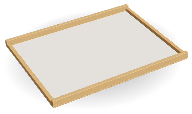Rendu 3D d’une claie bois tendue de sa toile.